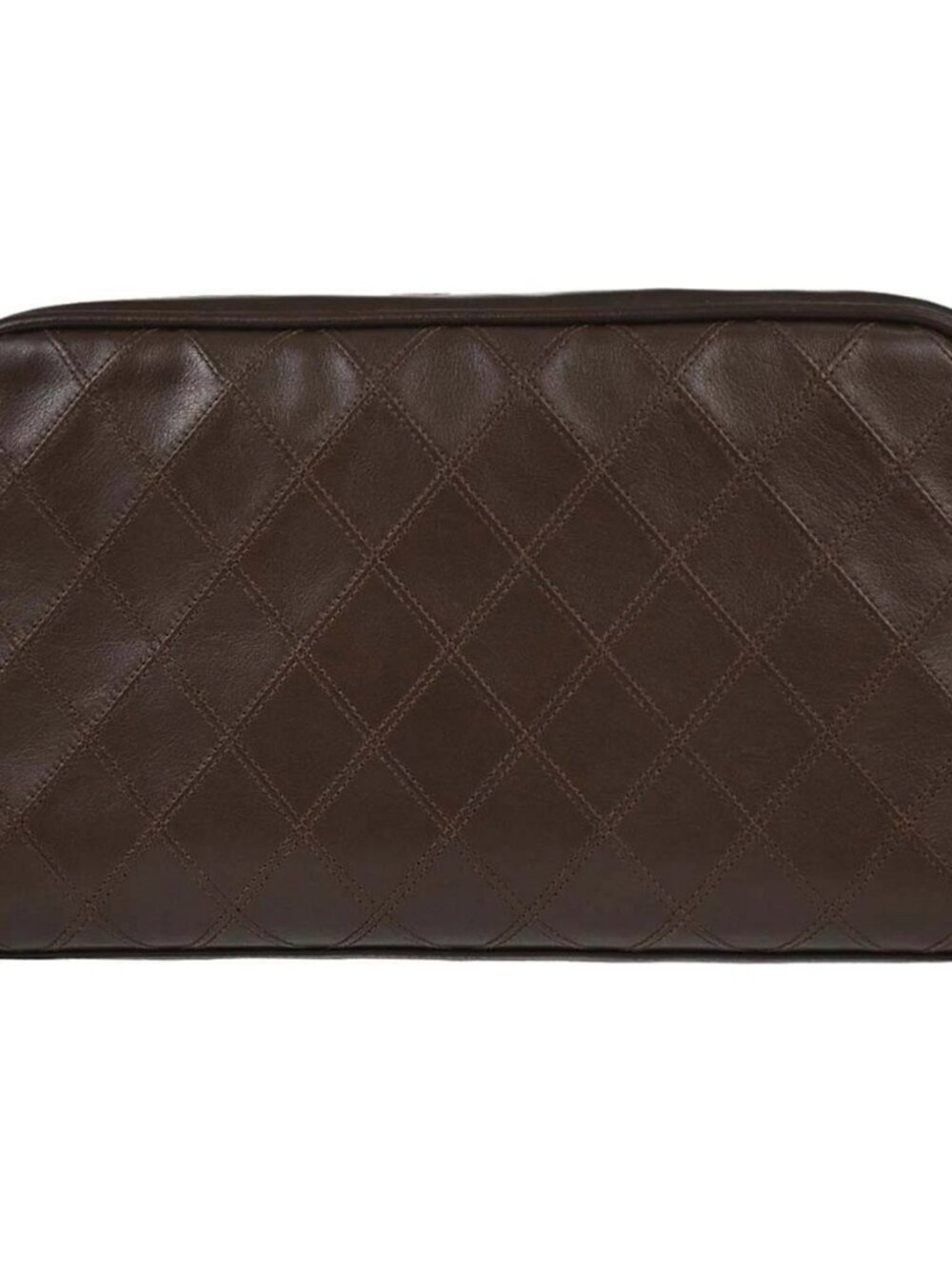 Chanel Brown Lambskin Bicolore Pouch Clutch Bag 168082